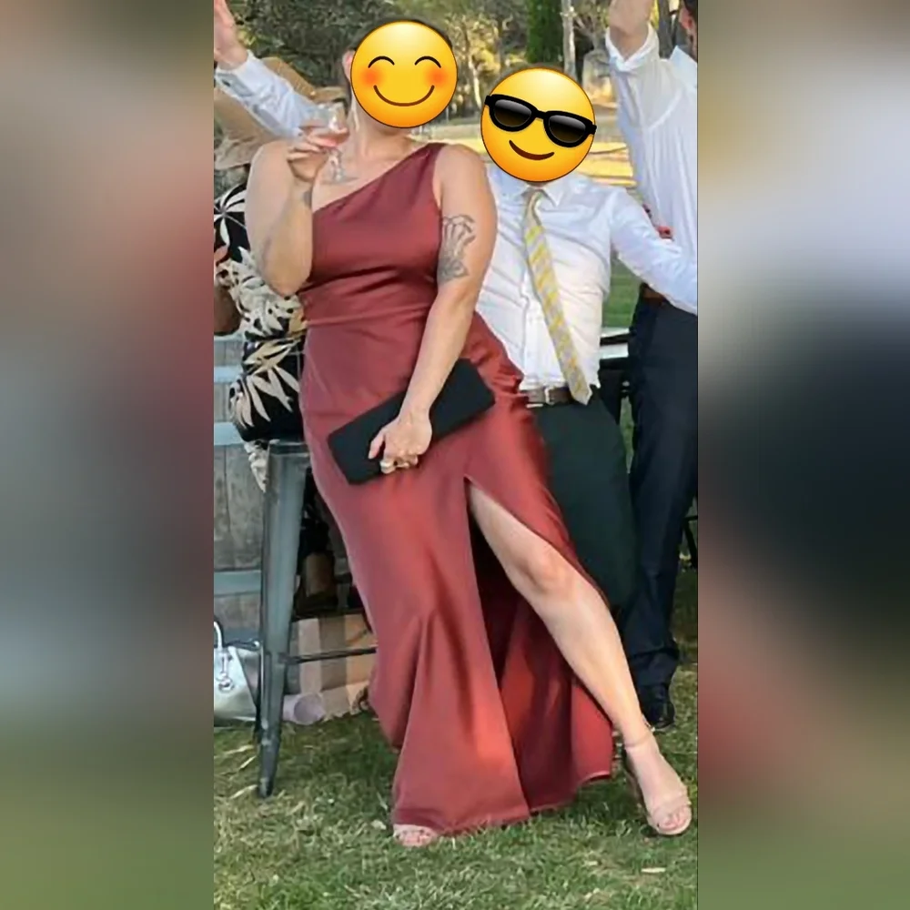 BHLDN Dylan One-Shoulder Satin Side-Slit Gown - Picture 6 of 9